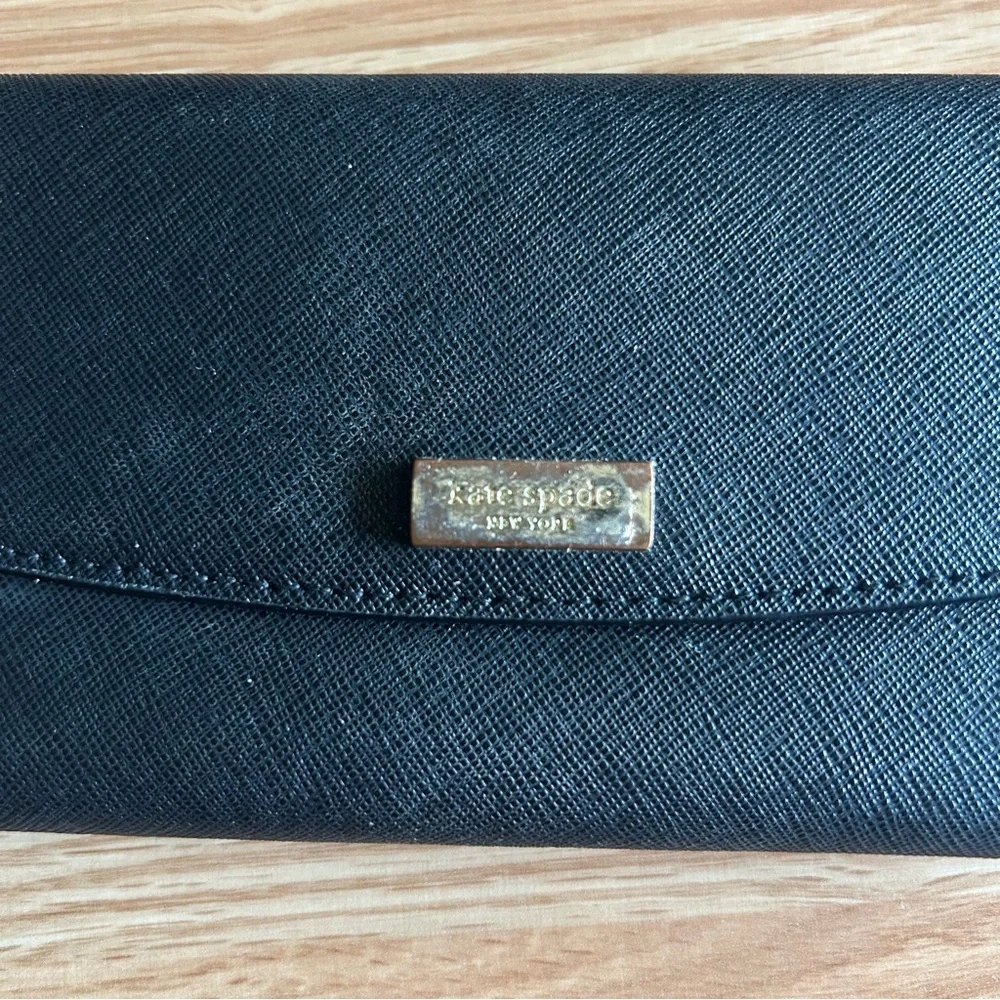 kate spade Black Leather Satchel Wallet